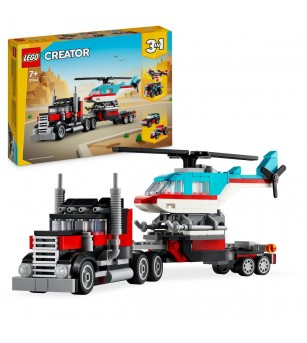 LEGO Creator: Camioneta cu platforma si elicopter - 31146, 270 piese, 7 + ani - LEGO Creator