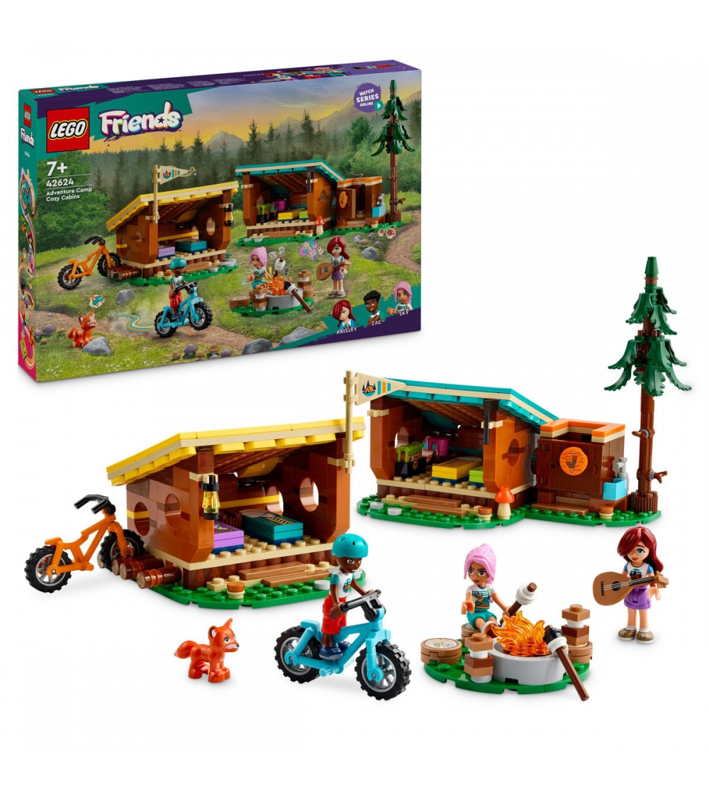 LEGO Friends: Cabane în tabara de aventuri - 42624, 437 piese, 7 + ani - LEGO Friends