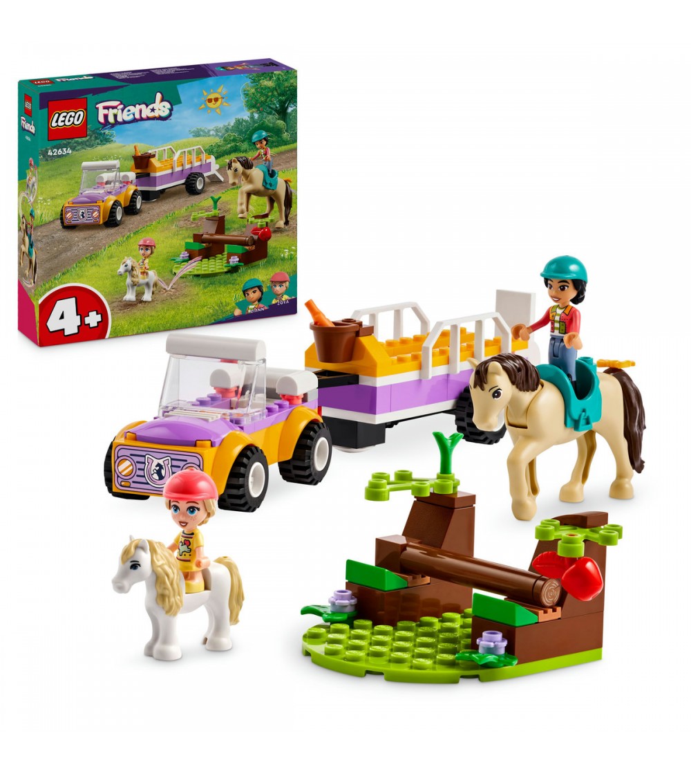 LEGO Friends: Remorca cu ponei si cal - 42634, 105 piese, 4 + ani - LEGO Friends LEGO Friends: Remorca cu ponei si cal - 42634, 105 piese, 4 + ani - LEGO Friends