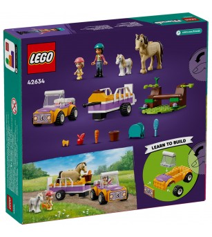 LEGO Friends: Remorca cu ponei si cal - 42634, 105 piese, 4 + ani - LEGO Friends LEGO Friends: Remorca cu ponei si cal - 42634, 105 piese, 4 + ani - LEGO Friends