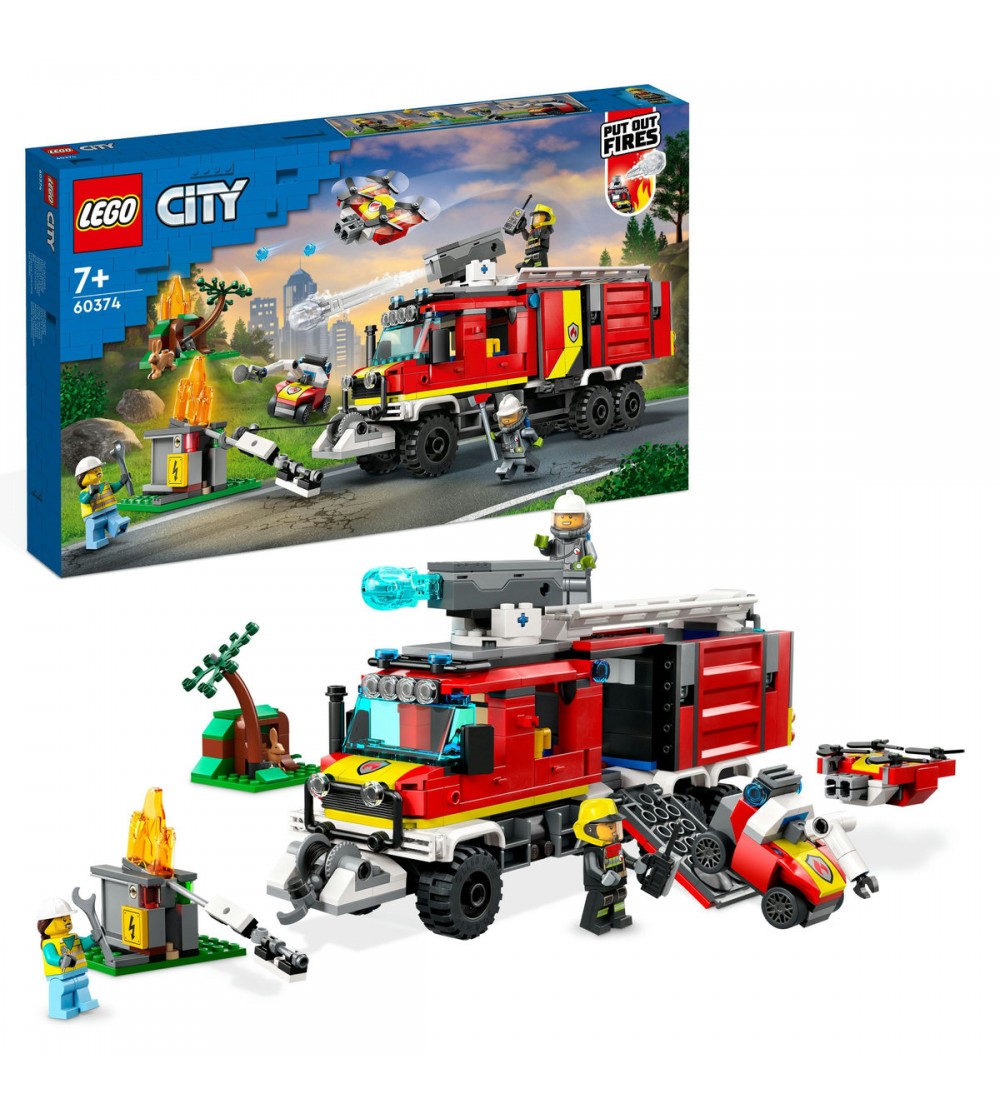 LEGO City: Camion de pompieri - 60374, 502 piese, 7 + ani - LEGO City