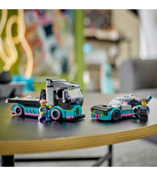 LEGO City: Masina de curse si camion transportator - 60406, 328 piese, 6 + ani - LEGO City LEGO City: Masina de curse si camion transportator - 60406, 328 piese, 6 + ani - LEGO City