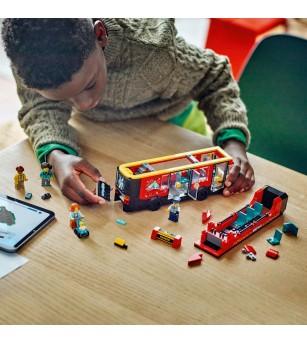 LEGO City: Autobuz turistic rosu cu etaj - 60407, 384 piese, 7 + ani - LEGO City