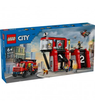 LEGO City: Statie si camion de pompieri - 60414, 843 piese, 6 + ani - LEGO City LEGO City: Statie si camion de pompieri - 60414, 843 piese, 6 + ani - LEGO City
