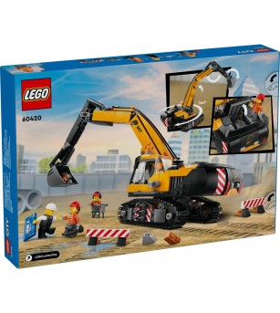 LEGO City: Excavator galben de constructii - 60420, 633 piese, 8 + ani - LEGO City