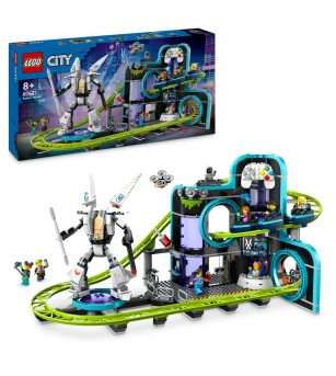 LEGO City: Parc cu roller-coaster Lumea Robotilor - 60421, 986 piese, 8 + ani - LEGO City