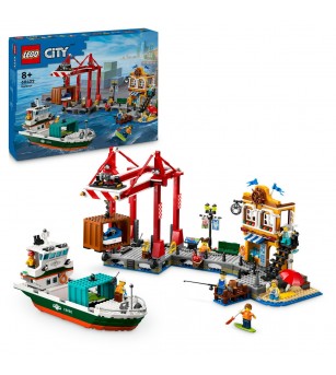 LEGO City: Port si nava de transport marfa - 60422, 1226 piese, 8 + ani - LEGO City