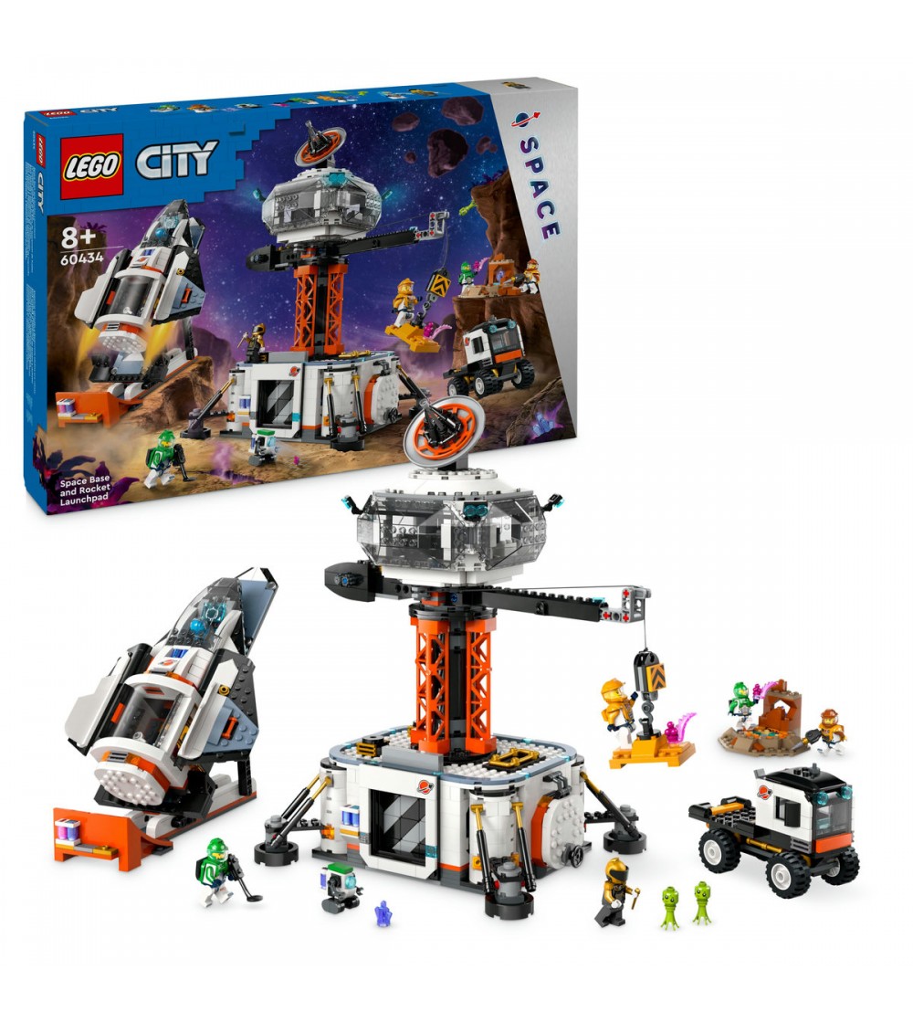 LEGO City: Baza spatiala si platforma de lansare a rachetei - 60434, 1422 piese, 8 + ani - LEGO City