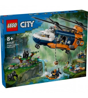 LEGO City: Elicopterul unui explorator al junglei la tabara de baza - 60437, 881 piese, 8 + ani - LEGO City LEGO City: Elicopterul unui explorator al junglei la tabara de baza - 60437, 881 piese, 8 + ani - LEGO City