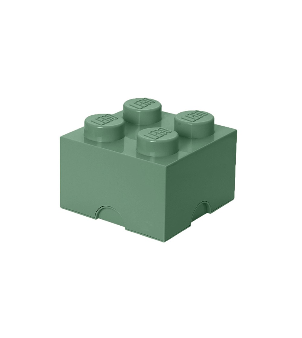 Cutie depozitare LEGO 2X2 verde nisip - Organizare jucarii