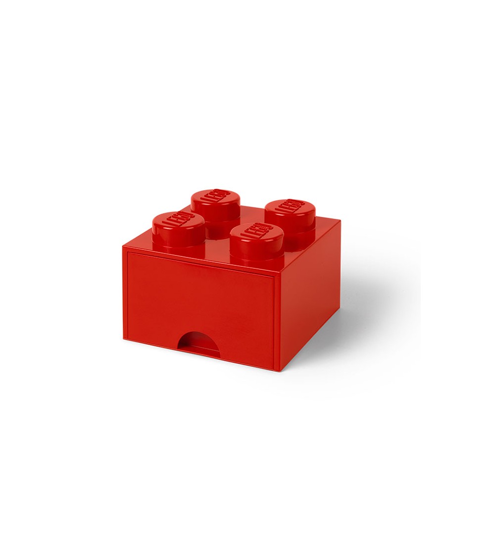 Cutie depozitare LEGO 2x2 cu sertar, rosu - Organizare jucarii