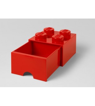 Cutie depozitare LEGO 2x2 cu sertar, rosu - Organizare jucarii