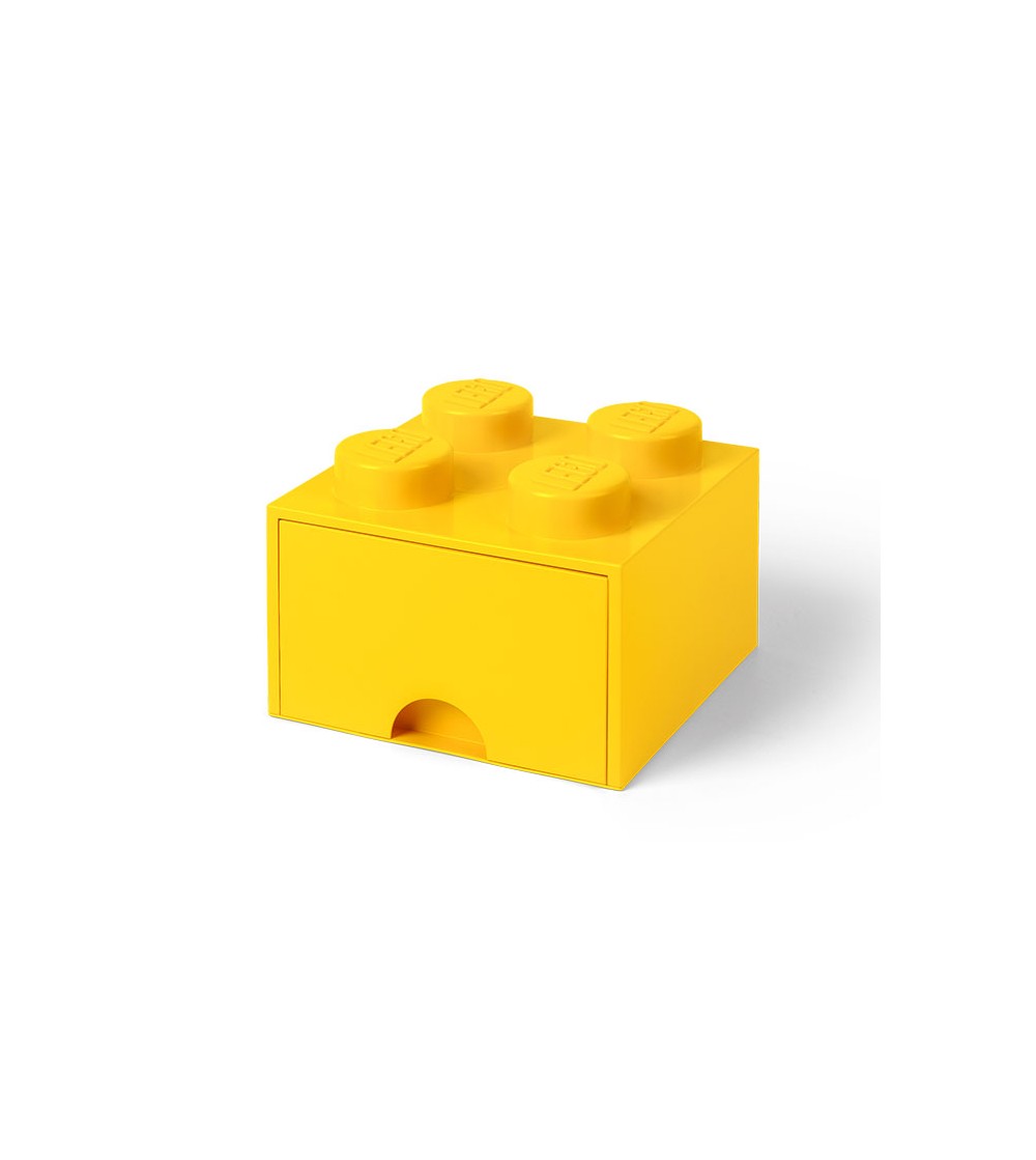 Cutie depozitare LEGO 2x2 cu sertar, galben - Organizare jucarii