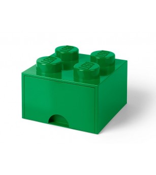Cutie depozitare LEGO 2x2 cu sertar, verde - Organizare jucarii