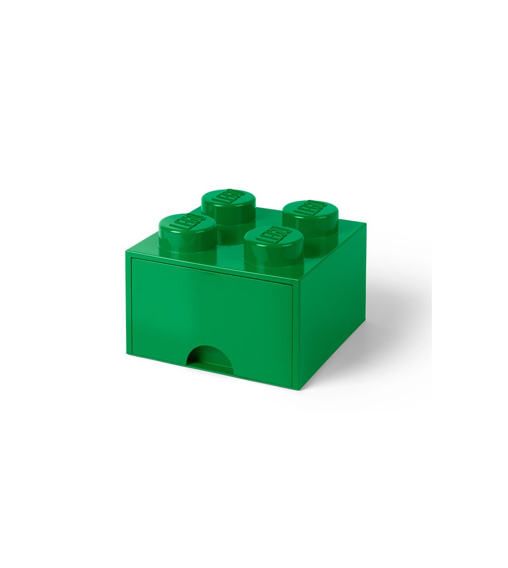 Cutie depozitare LEGO 2x2 cu sertar, verde - Organizare jucarii