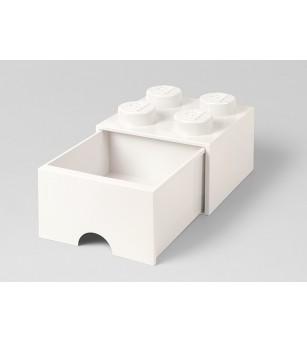 Cutie depozitare LEGO 2x2 cu sertar, alb - Organizare jucarii