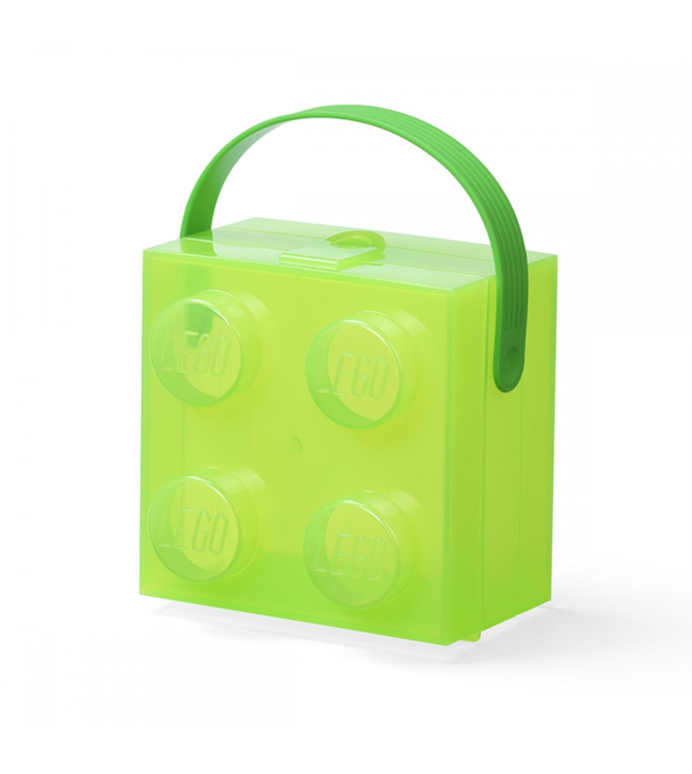 Cutie LEGO 2x2 - verde transparent - Caserole și sticle de apă Cutie LEGO 2x2 - verde transparent - Caserole și sticle de apă