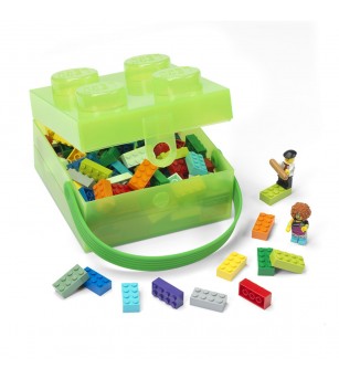 Cutie LEGO 2x2 - verde transparent - Caserole și sticle de apă