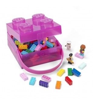 Cutie LEGO 2x2 - violet transparent - Caserole și sticle de apă Cutie LEGO 2x2 - violet transparent - Caserole și sticle de apă
