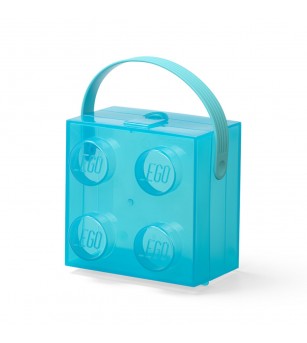 Cutie LEGO 2x2 - albastru transparent - Caserole și sticle de apă