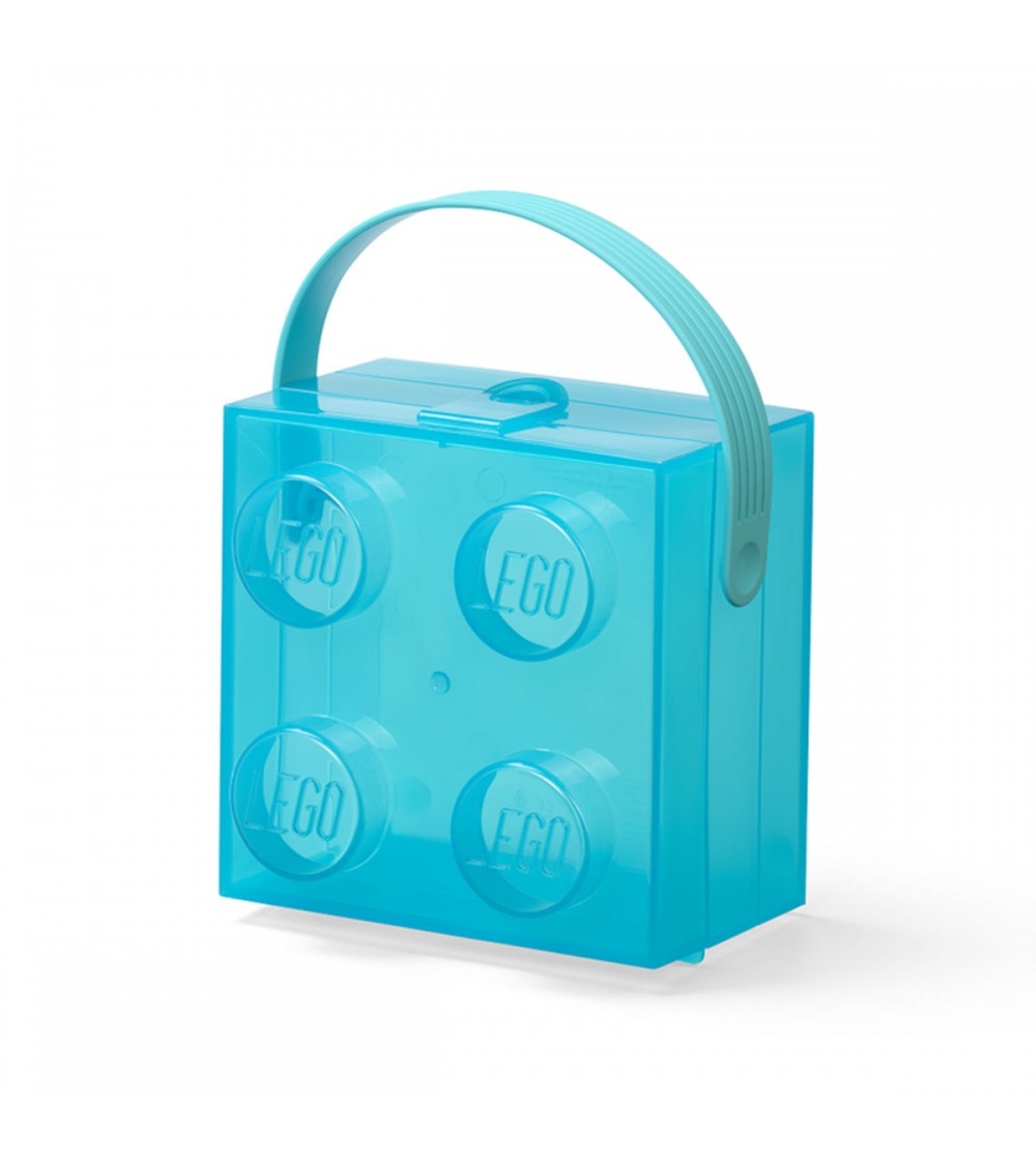 Cutie LEGO 2x2 - albastru transparent - Caserole și sticle de apă Cutie LEGO 2x2 - albastru transparent - Caserole și sticle de apă