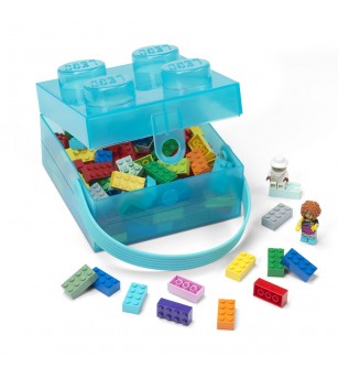 Cutie LEGO 2x2 - albastru transparent - Caserole și sticle de apă