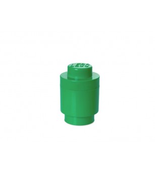 Cutie depozitare rotunda LEGO 1 verde inchis - Organizare jucarii