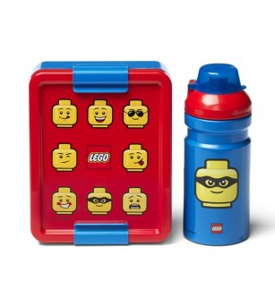 Set pentru pranz LEGO Classic albastru-rosu - Caserole și sticle de apă