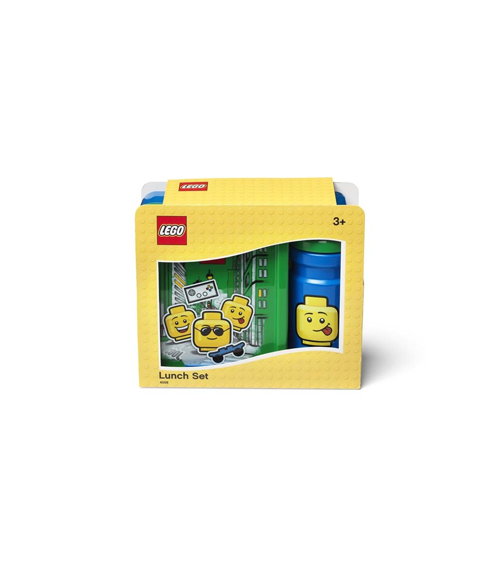 Set pentru pranz LEGO Iconic albastru-verde - Caserole și sticle de apă