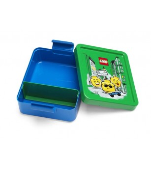 Set pentru pranz LEGO Iconic albastru-verde - Caserole și sticle de apă