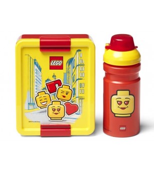 Set pentru pranz LEGO Iconic rosu-galben - Caserole și sticle de apă
