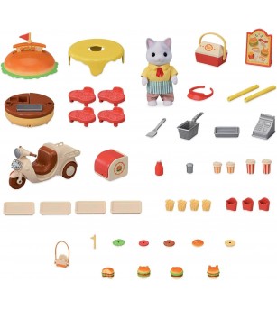 Set Sylvanian Families 5757 - Burger shop - Figurine