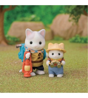 Sylvanian Families 5763 - Set de explorare cu frații pisică latte - Figurine