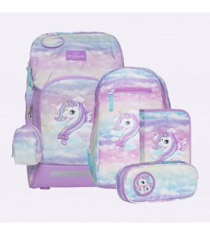 Ghiozdan, rucsac ergonomic cu perna de aer, set active air flx 6 piese, Unicorn - Ghiozdane