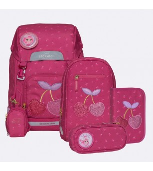 Ghiozdan, rucsac ergonomic, set clasic 6 piese, Cherry - Ghiozdane