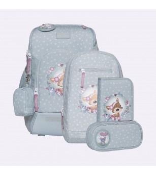 Ghiozdan, rucsac ergonomic cu perna de aer, set Active Air FLX 6 piese, Forest Deer Dusty Mint - Ghiozdane