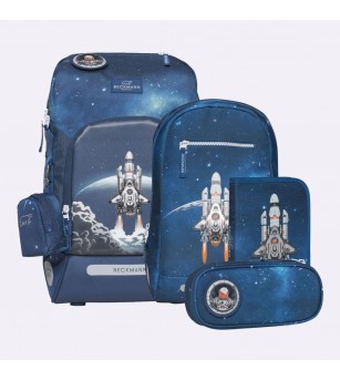 Ghiozdan, rucsac ergonomic cu perna de aer, set Active Air FLX 6 piese, Space Mission - Ghiozdane