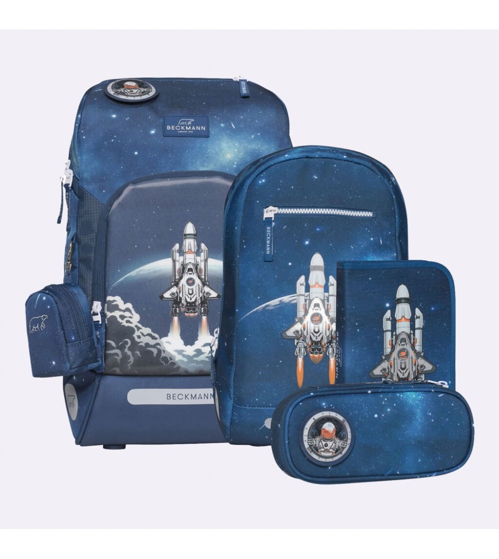 Ghiozdan, rucsac ergonomic cu perna de aer, set Active Air FLX 6 piese, Space Mission - Ghiozdane