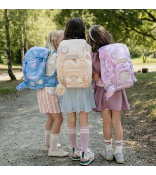 Ghiozdan, rucsac ergonomic, set clasic 6 piese, Unicorn Princess Purple - Ghiozdane