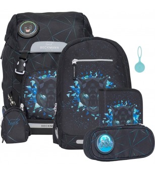 Ghiozdan, rucsac ergonomic, set clasic 7 piese, Panther - Ghiozdane