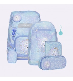 Ghiozdan, rucsac ergonomic, set clasic 7 piese, Unicorn Princess Ice Blue - Ghiozdane