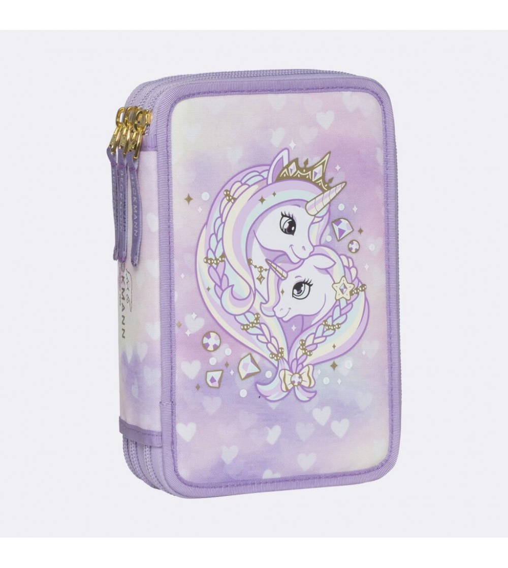 Penar cu trei sectiuni complet echipat, Unicorn princess purple - Penare