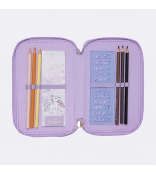 Penar cu trei sectiuni complet echipat, Unicorn princess purple - Penare