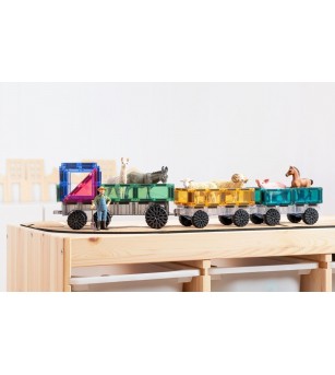 Set Connetix 50 piese magnetice de construcție, Pastel Transport Pack - Jucarii magnetice