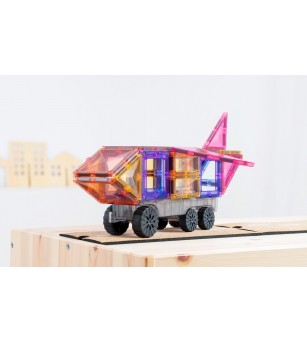 Set Connetix 50 piese magnetice de construcție, Pastel Transport Pack - Jucarii magnetice
