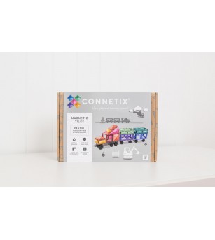 Set Connetix 50 piese magnetice de construcție, Pastel Transport Pack - Jucarii magnetice