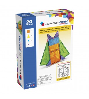 Set magnetic Magna-Tiles Combo + microMAGS, 20 piese - Jocuri construcție