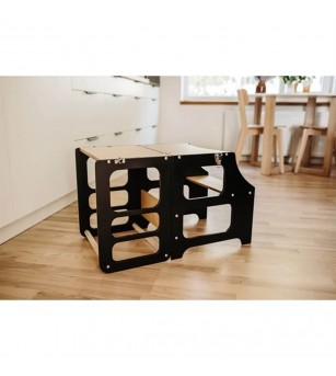 Learning Tower pliabil Duck Woodworks, negru - Learning tower Learning Tower pliabil Duck Woodworks, negru - Learning tower