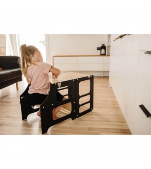 Learning Tower pliabil Duck Woodworks, negru - Learning tower Learning Tower pliabil Duck Woodworks, negru - Learning tower
