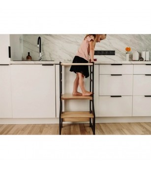Learning Tower pliabil Duck Woodworks, negru - Learning tower Learning Tower pliabil Duck Woodworks, negru - Learning tower